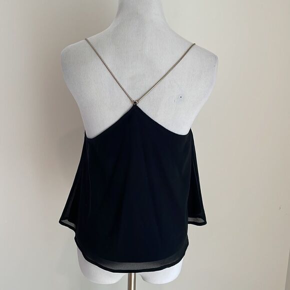Black blouse with metal chain straps by love culture size Small - Picture 5 of 8